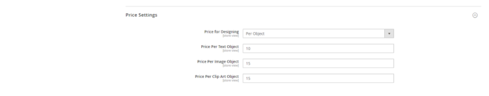 Magento 2 Product Designer - Price Settings