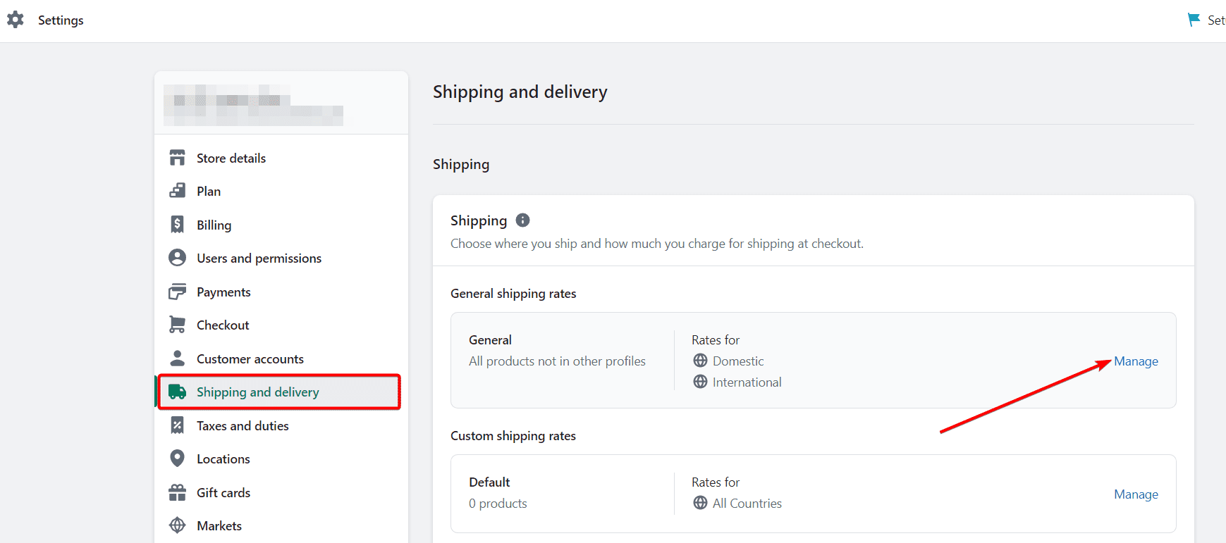 Manage shipping rates in Shopify - set up free shipping in Shopify