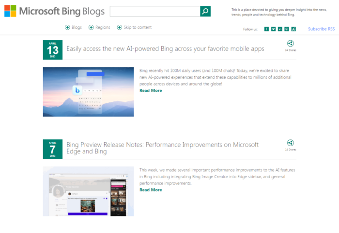 Microsoft Bing Blogs 