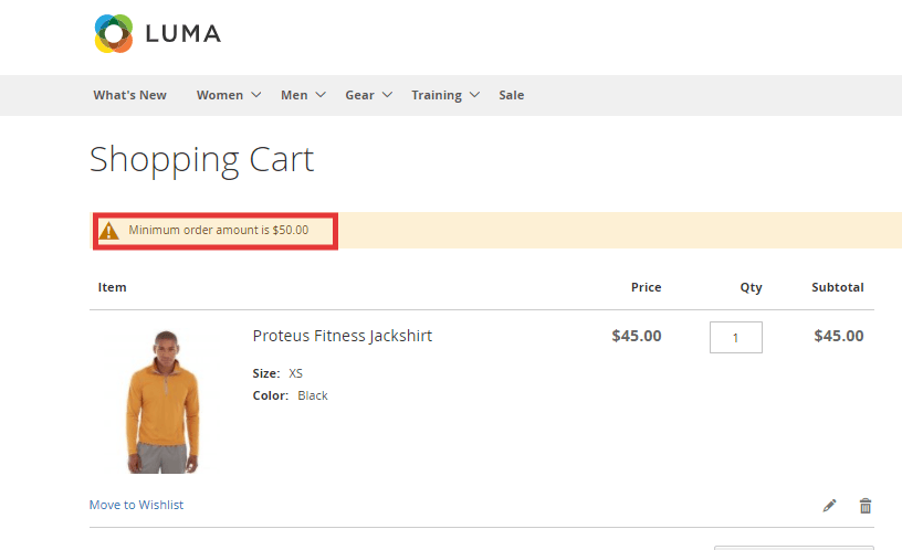 Minimum order amount in magento 2
