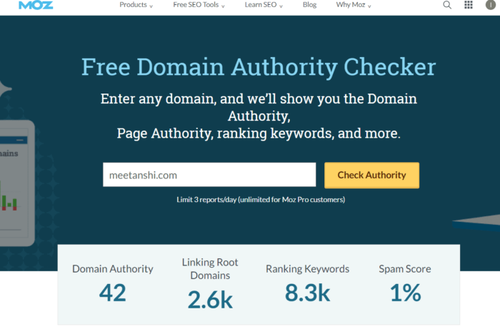 SEO Bookmarklet for Checking Moz DA