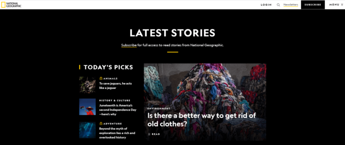 National Geographic - Brands using Shopify