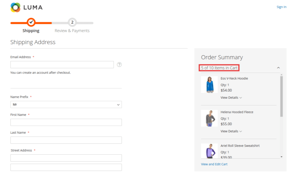 Change Maximum Number of Items to Display in Order Summary in Magento 2 Frontend