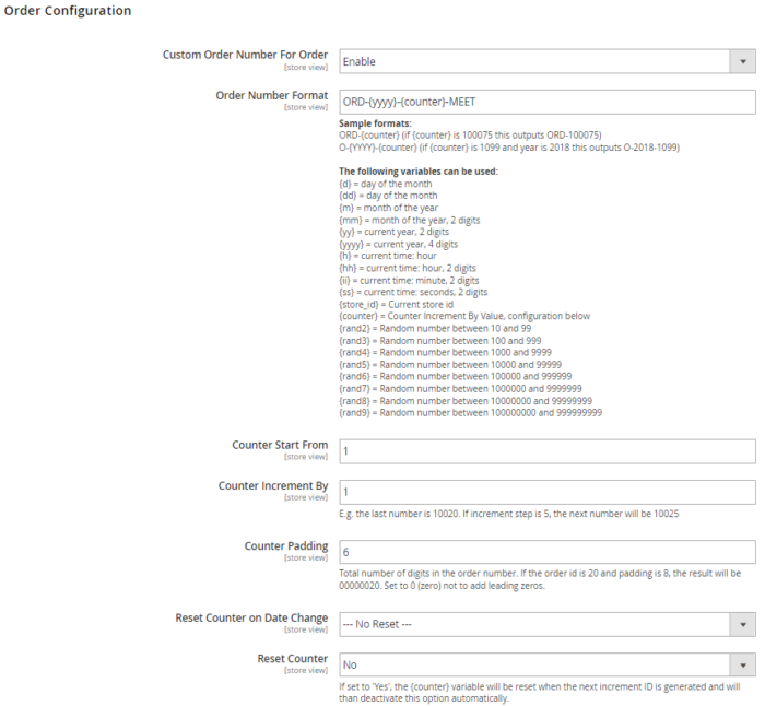 Set Custom Order Number in Magento 2