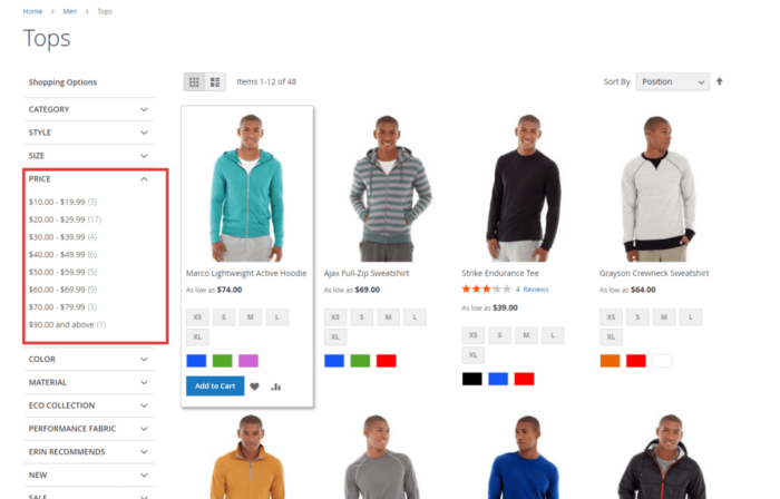 Price Filter in Magento 2 Layered Navigation in Frontend