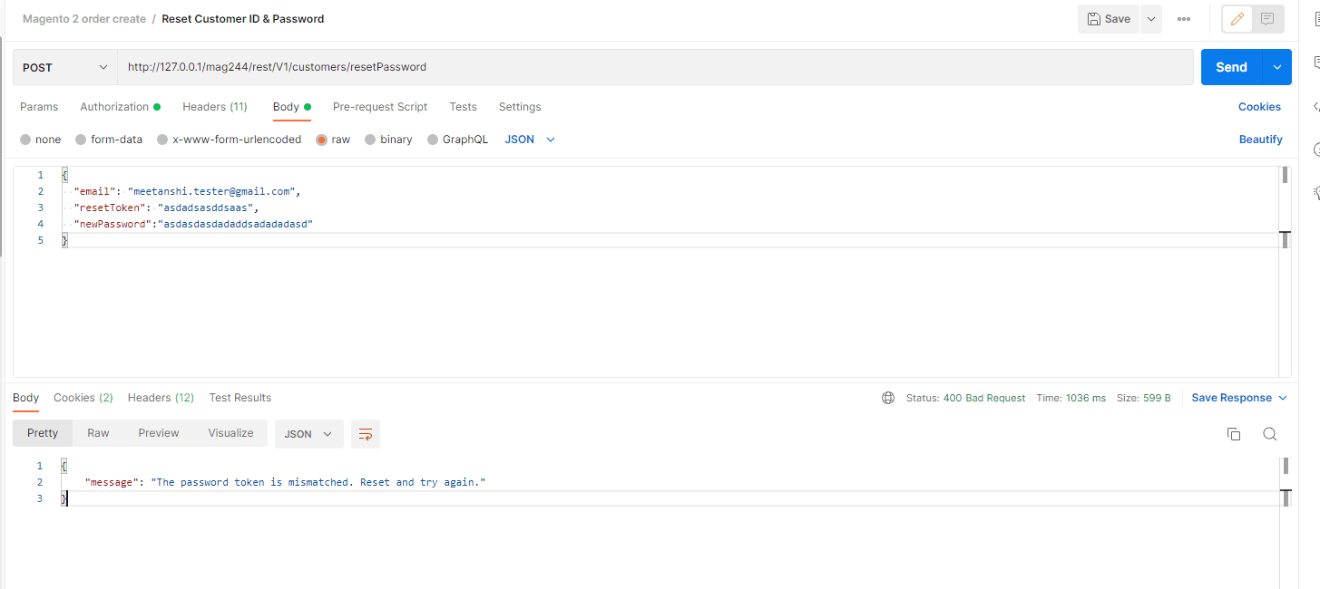 Reset Customer ID Password Using Magento 2 Rest API