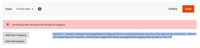 Save category in Magento 