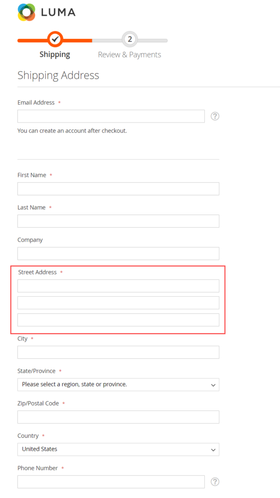 How to Add Label on all Lines in Street Address in Magento 2 Checkout Page