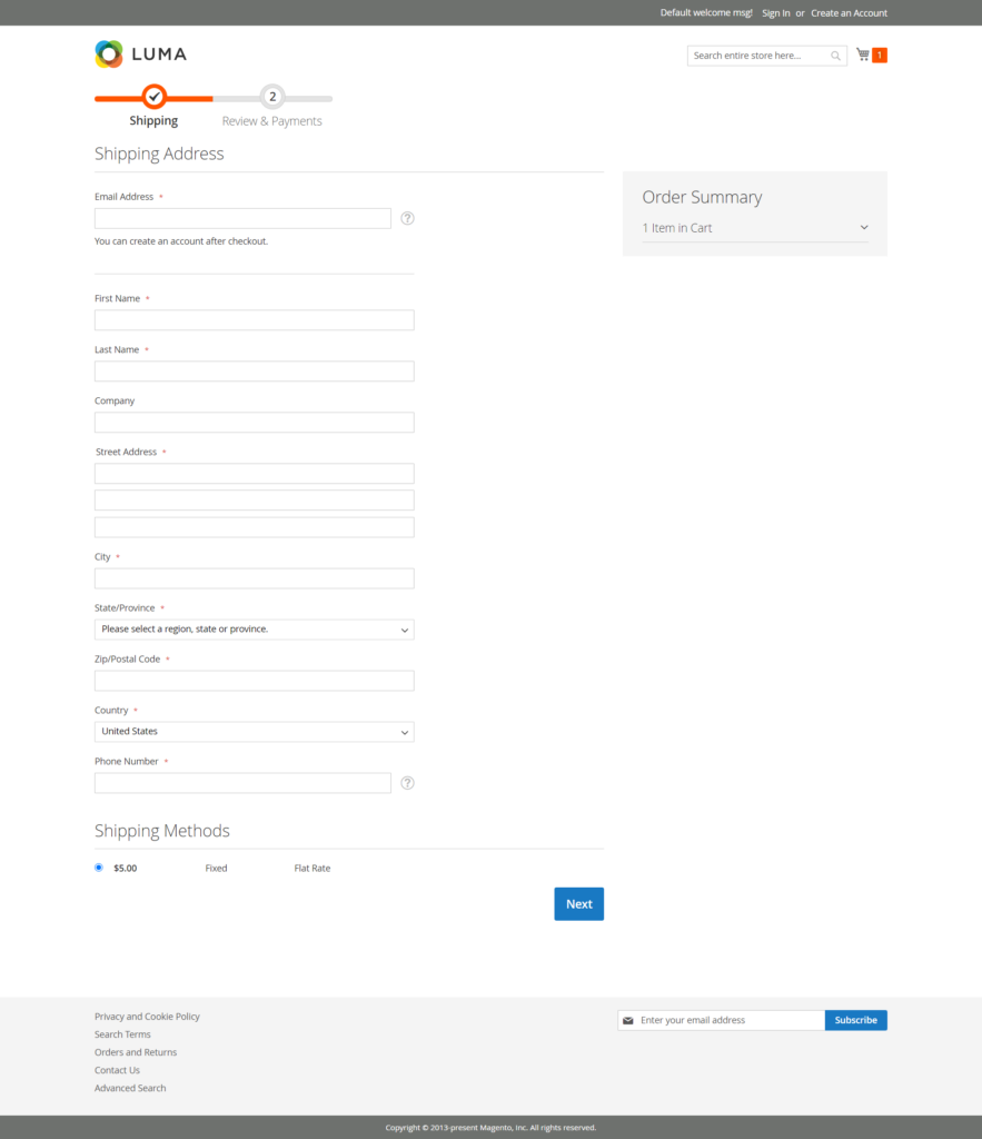 add header footer to checkout page magento 2