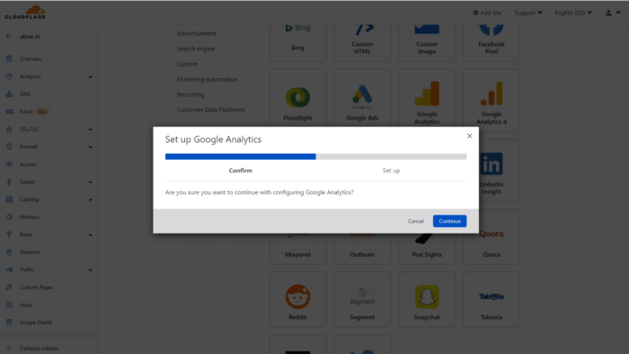 Setting up GA with Cloudflare Zaraz