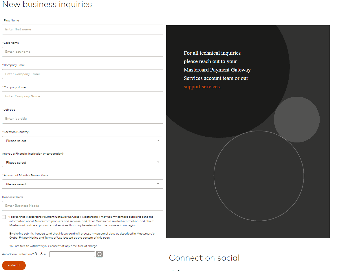 Mastercard business inquiry contact page - integrate mastercard payment gateway in woocommerce