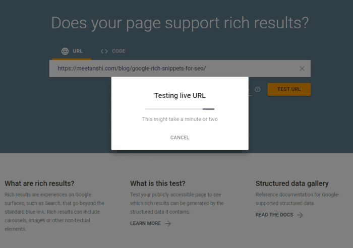 JavaScript Bookmarklet for Chrome to Test a Site for Rich Results