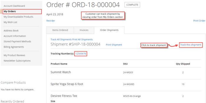 Shipment Tracking from Frontend