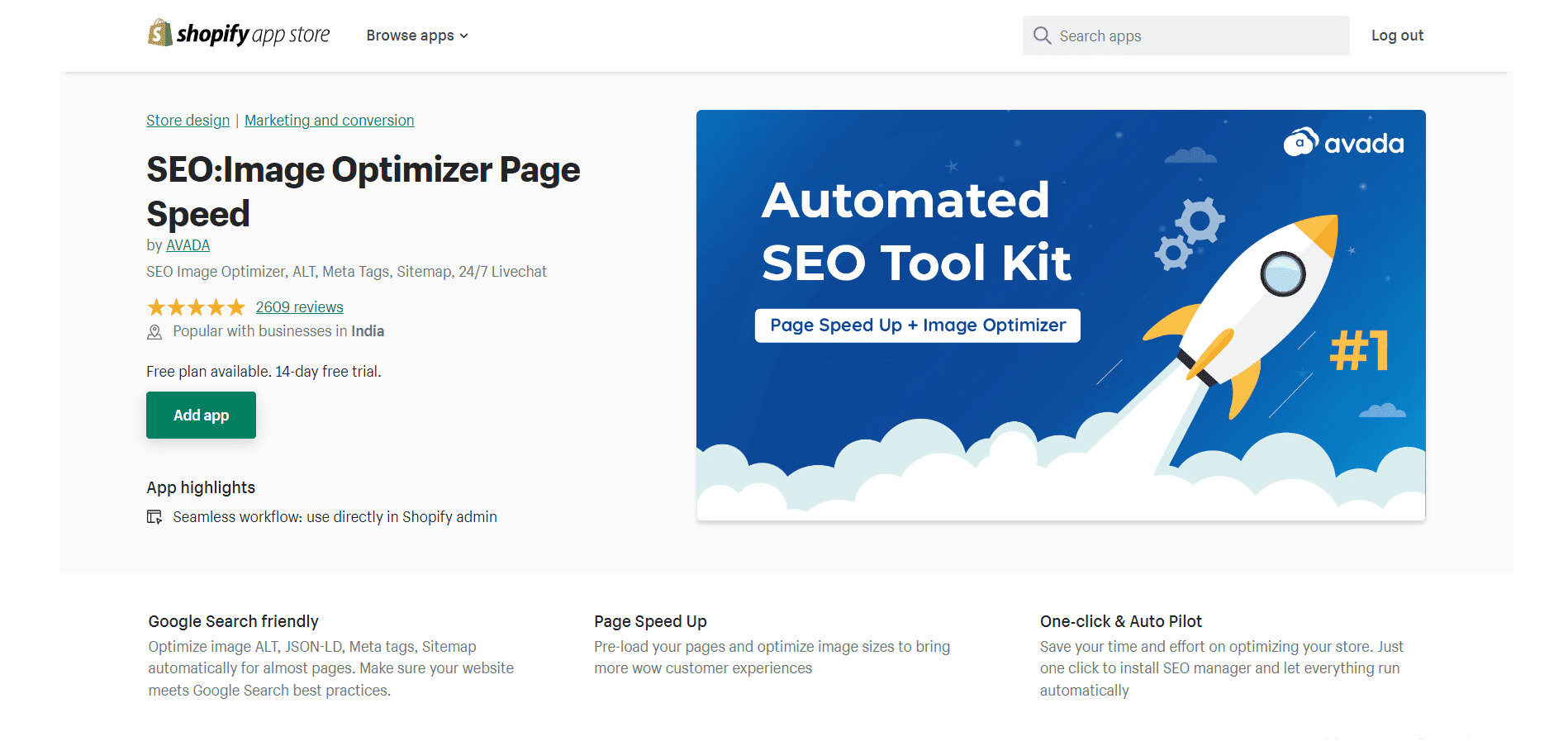 Shopify SEO Image Optimized by AVADA - Best Free Shopify SEO App