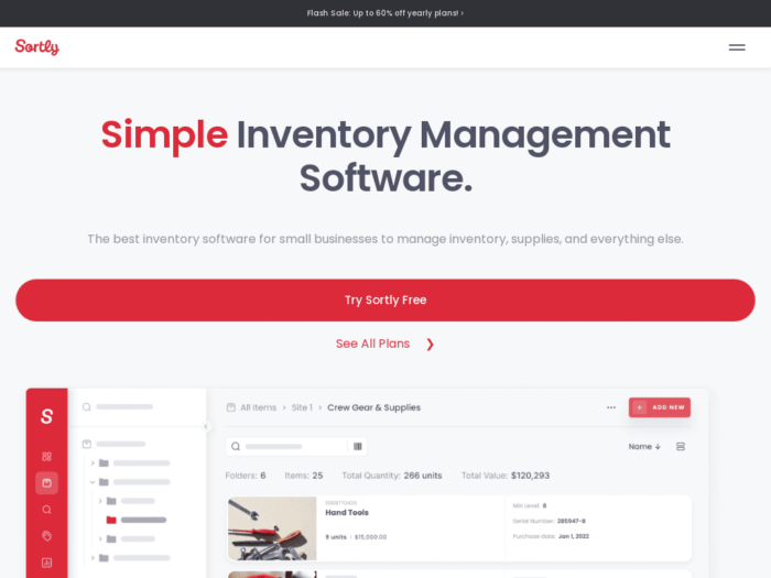 Sortly inventory management software