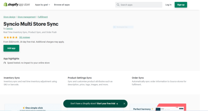 Syncio Shopify App