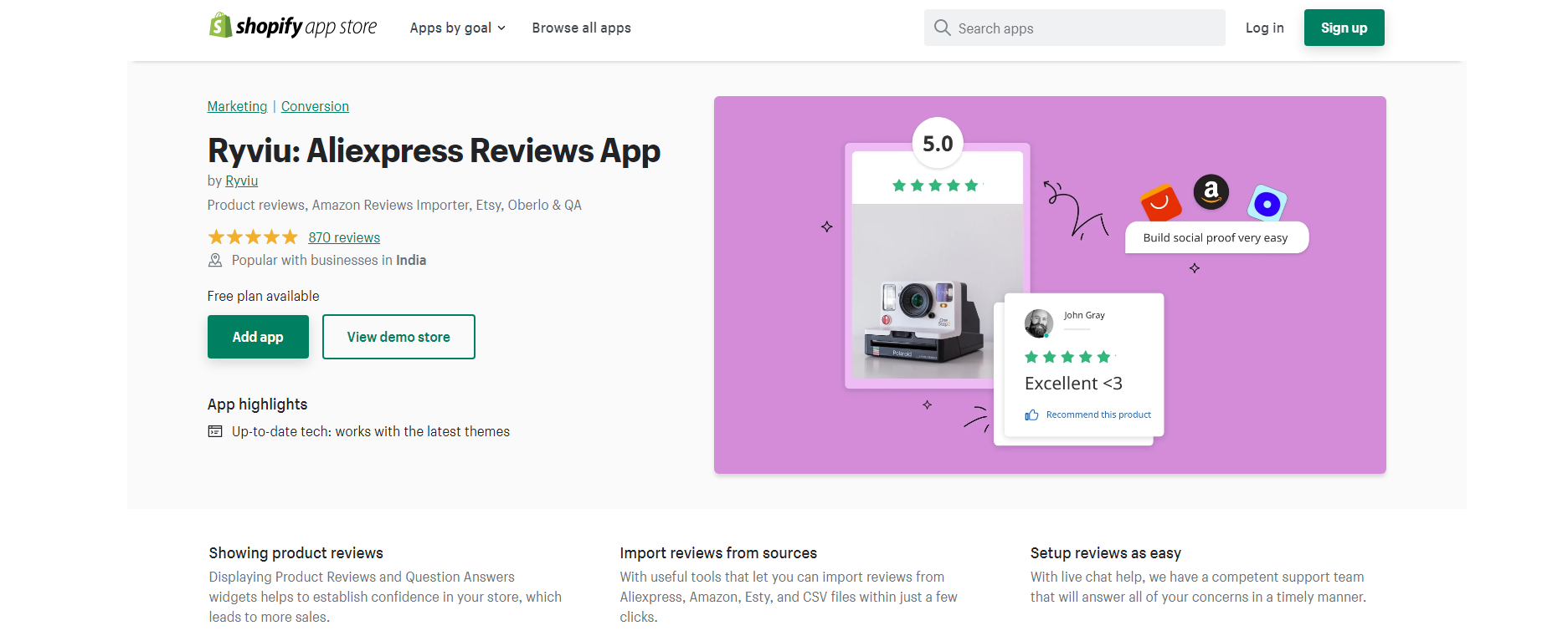 Ryviu: Aliexpress Reviews App - Shopify App for Traffic