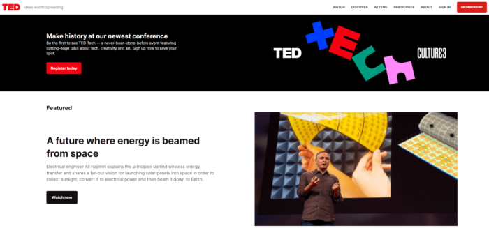 TED Talks - Brand using Shopify