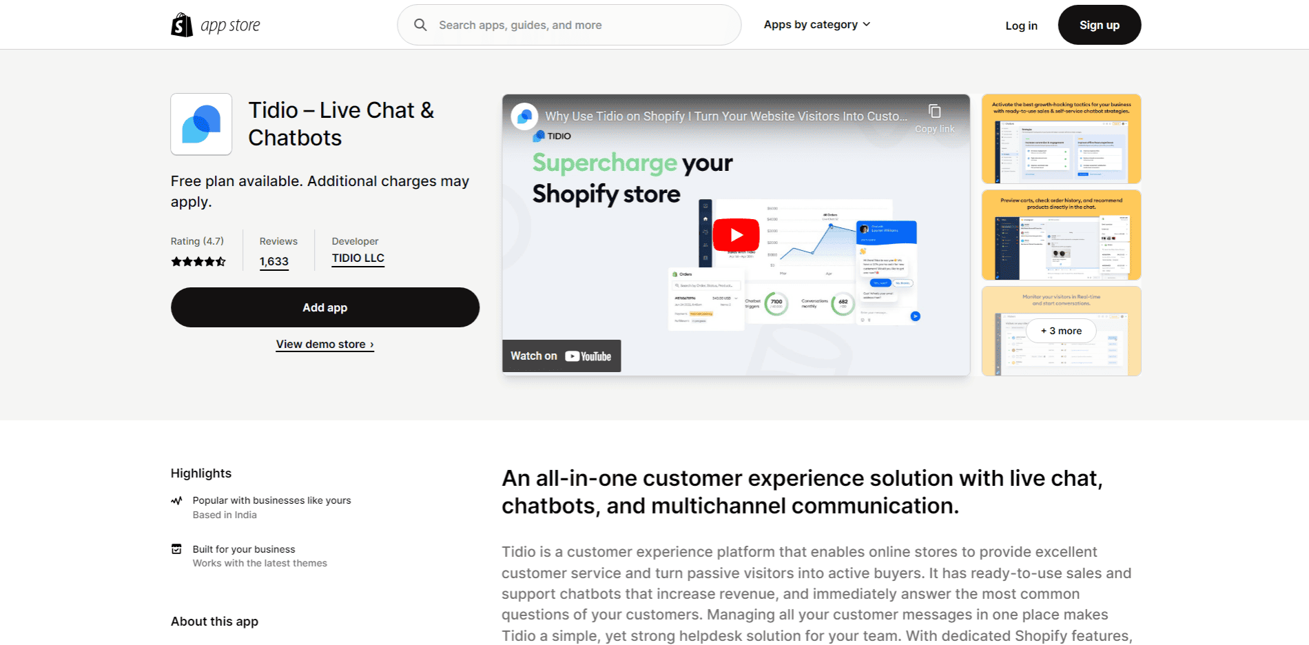 Tidio Live Chat Chatbots app - a must-have Shopify app