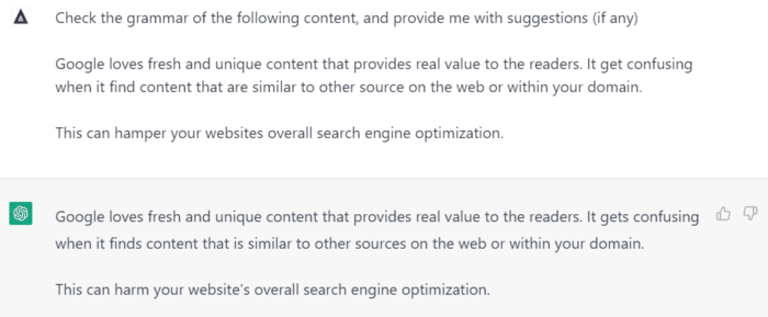 Use ChatGPT for Content to Improve Grammar