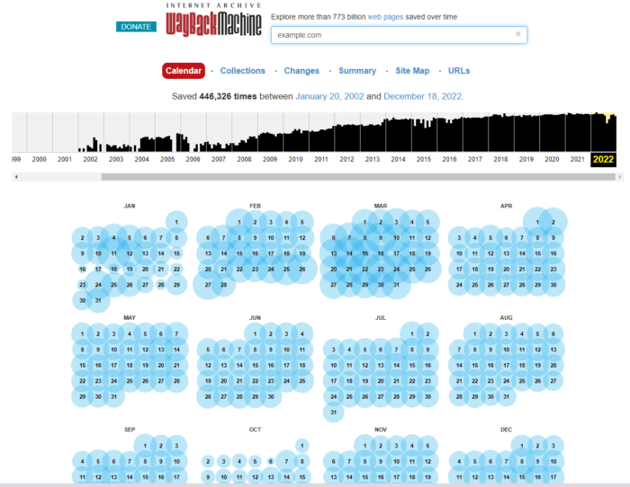 Wayback Machine SEO Bookmarklet