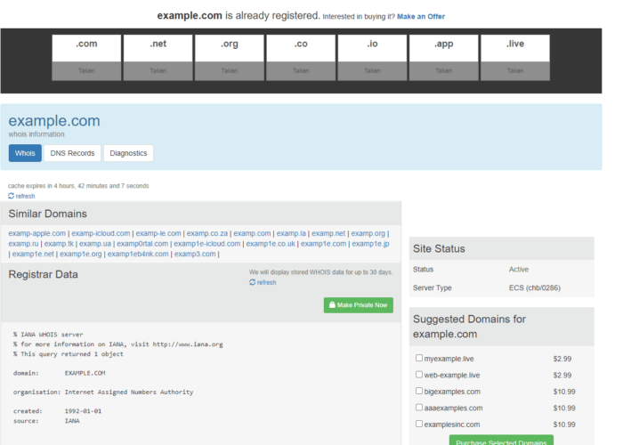 Domain Lookup in Whois Using SEO Bookmarklet