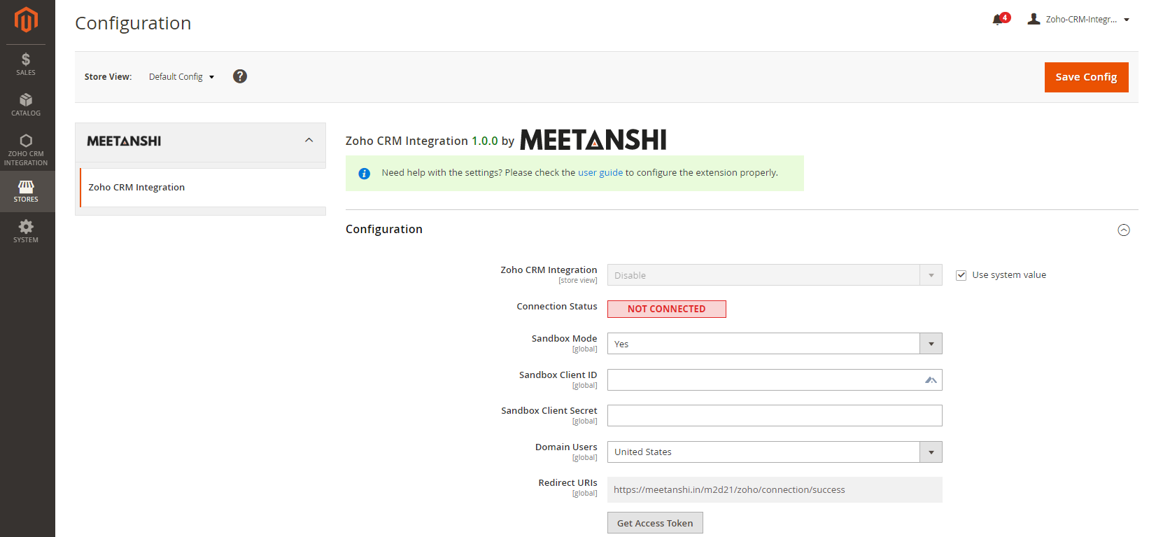 Integrate Zoho CRM with Magento 2