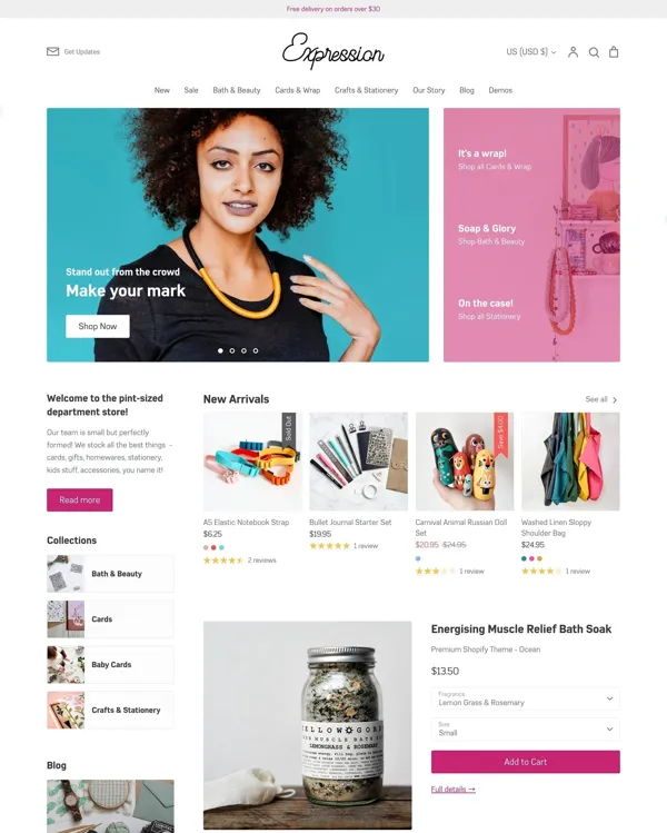 Expression - theme for shopify print on demand store