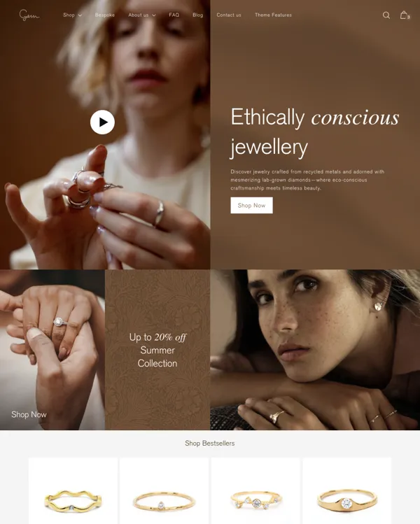 Gem - best Shopify Jewelry Themes