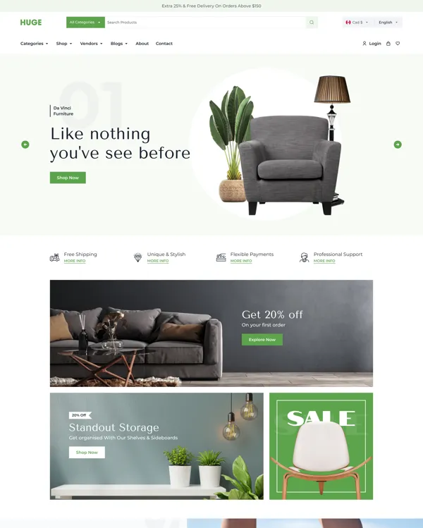 Huge - furniture shopify theme