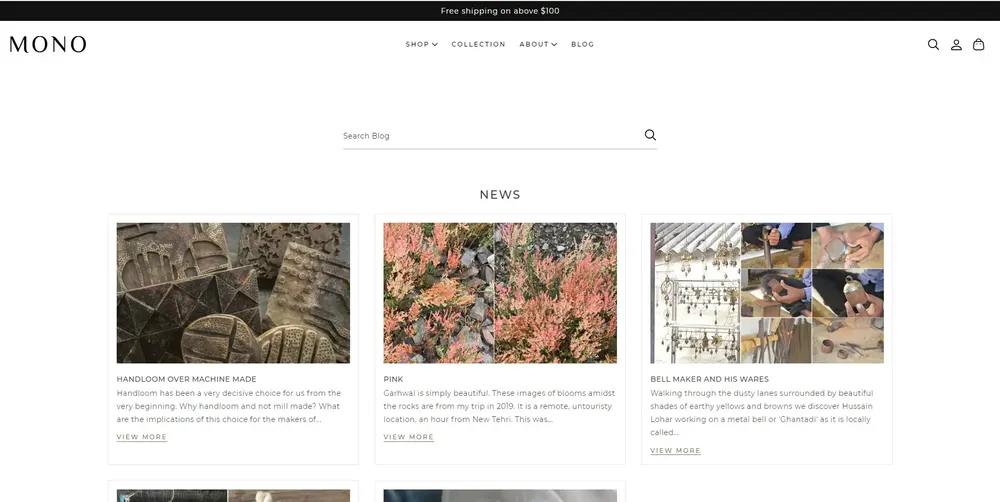 Mono - best shopify blog themes