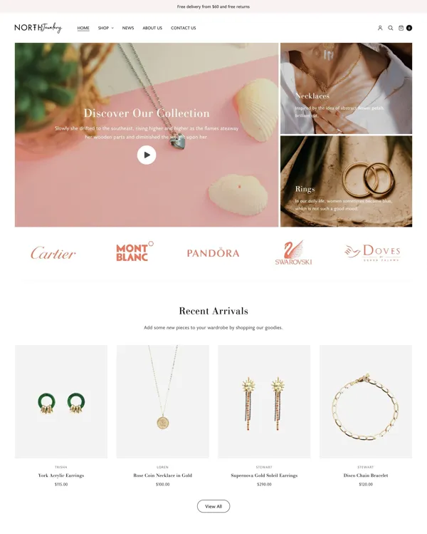 North - jewelry store theme shopify