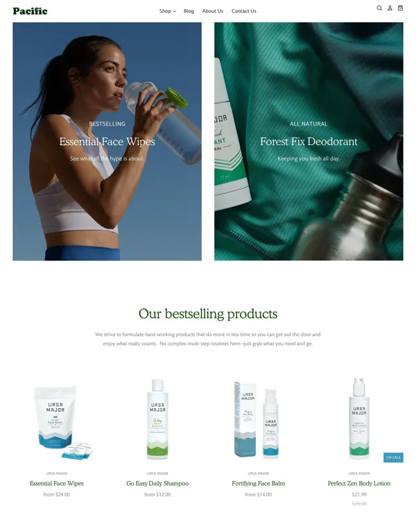 Pacific - nutrition store shopify theme