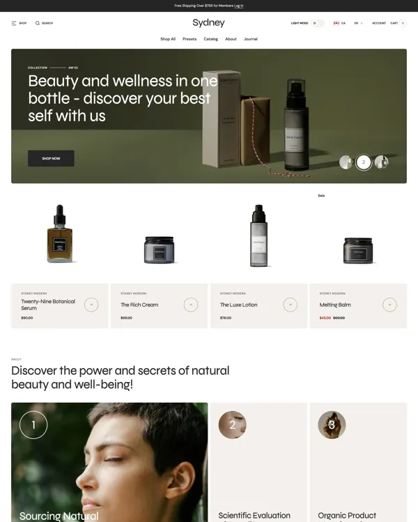 Sydney - shopify beauty theme