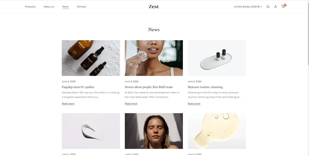 Zest - best shopify blog themes